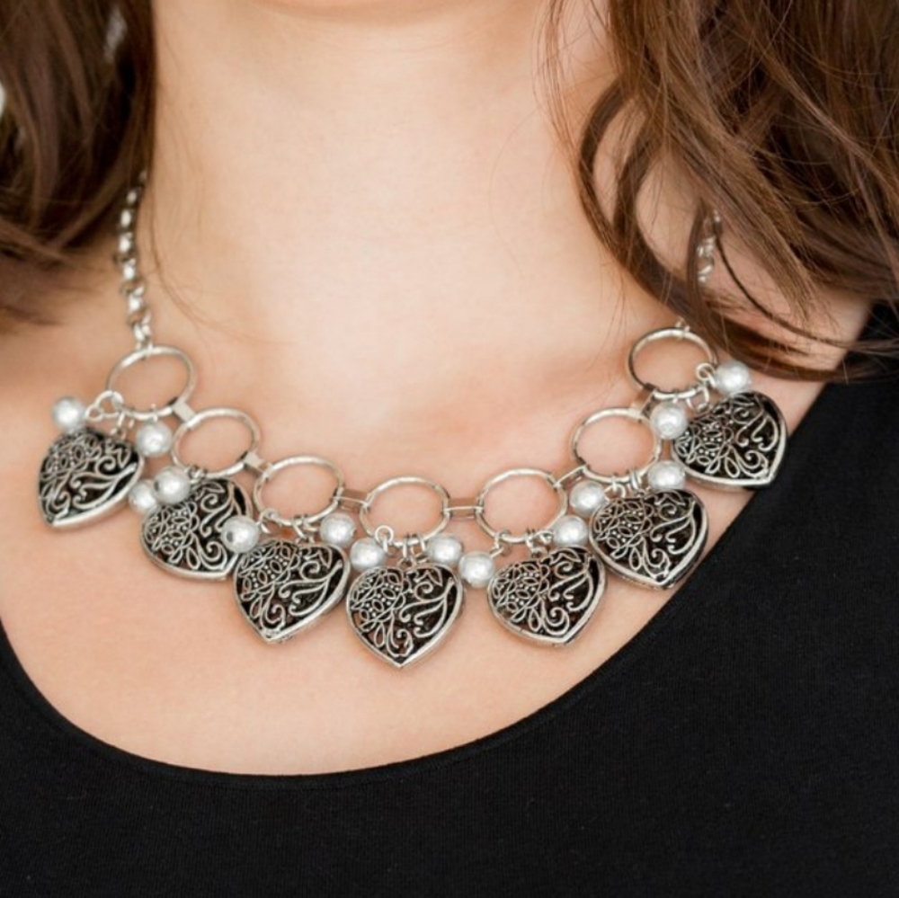 "Very Valentine" - Heart Charm Necklace Set